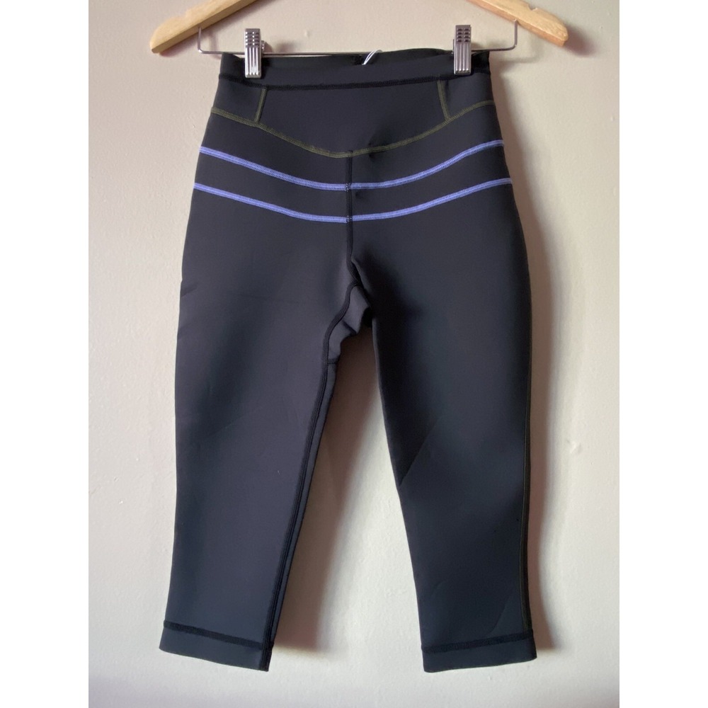 Prana Womens Black Neoprene Crop Leggings XS Water Sports Surf Swim Yoga Wetsuit